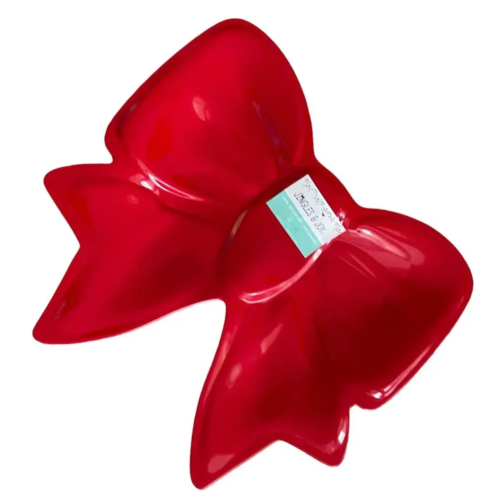 Red Bow Shaped Melamine Platter 17in x16in Valentines Day Home Decor New